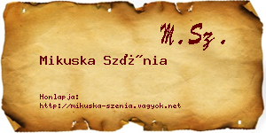 Mikuska Szénia névjegykártya